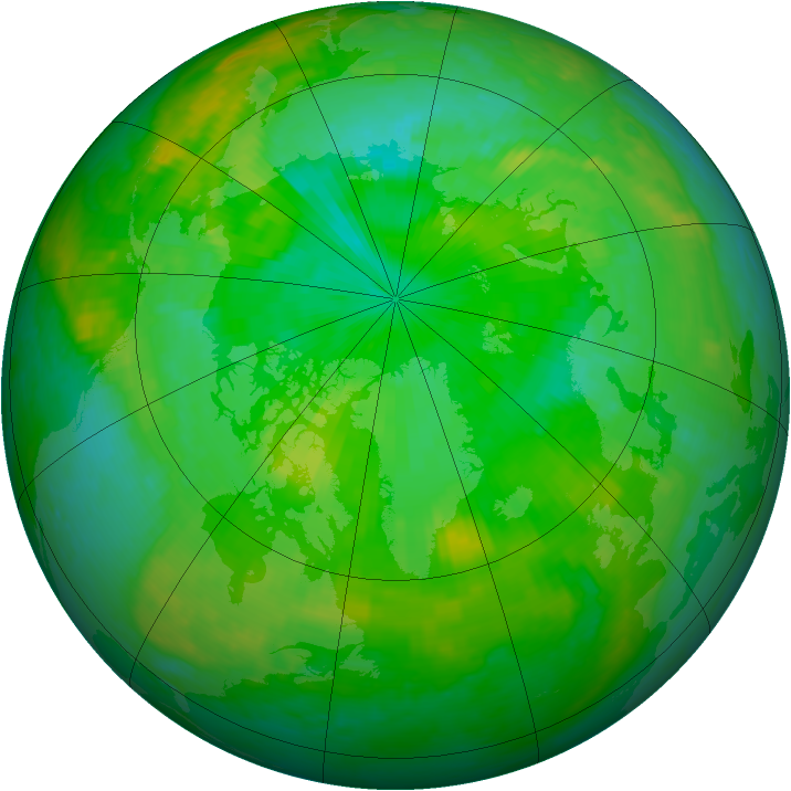 Arctic ozone map for 22 July 2003
